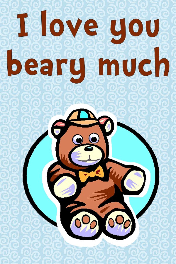 14 Days of Love Notes: I love you beary much, 2013 Copyright Christine Hull, Windy Pinwheel love notes for kids