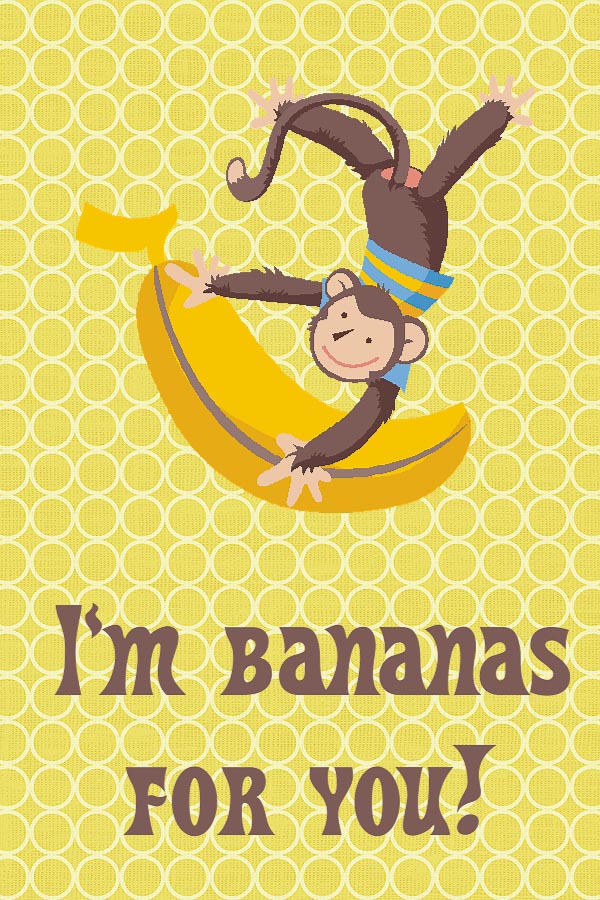 14 Days of Love Notes: I'm bananas for you 2013 Copyright Christine Hull, Windy Pinwheel love notes for kids