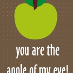 Healthy New Year's Lunch Box Printables: You are the apple of my eye, 2013 Copyright Christine Hull, Windy Pinwheel healthy themed printable lunch box love notes