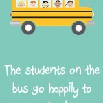 Back to School Lunch Box Notes: The students on the bus go happily to school, 2013 Copyright Christine Hull, Windy Pinwheel back to school printable lunch box love notes