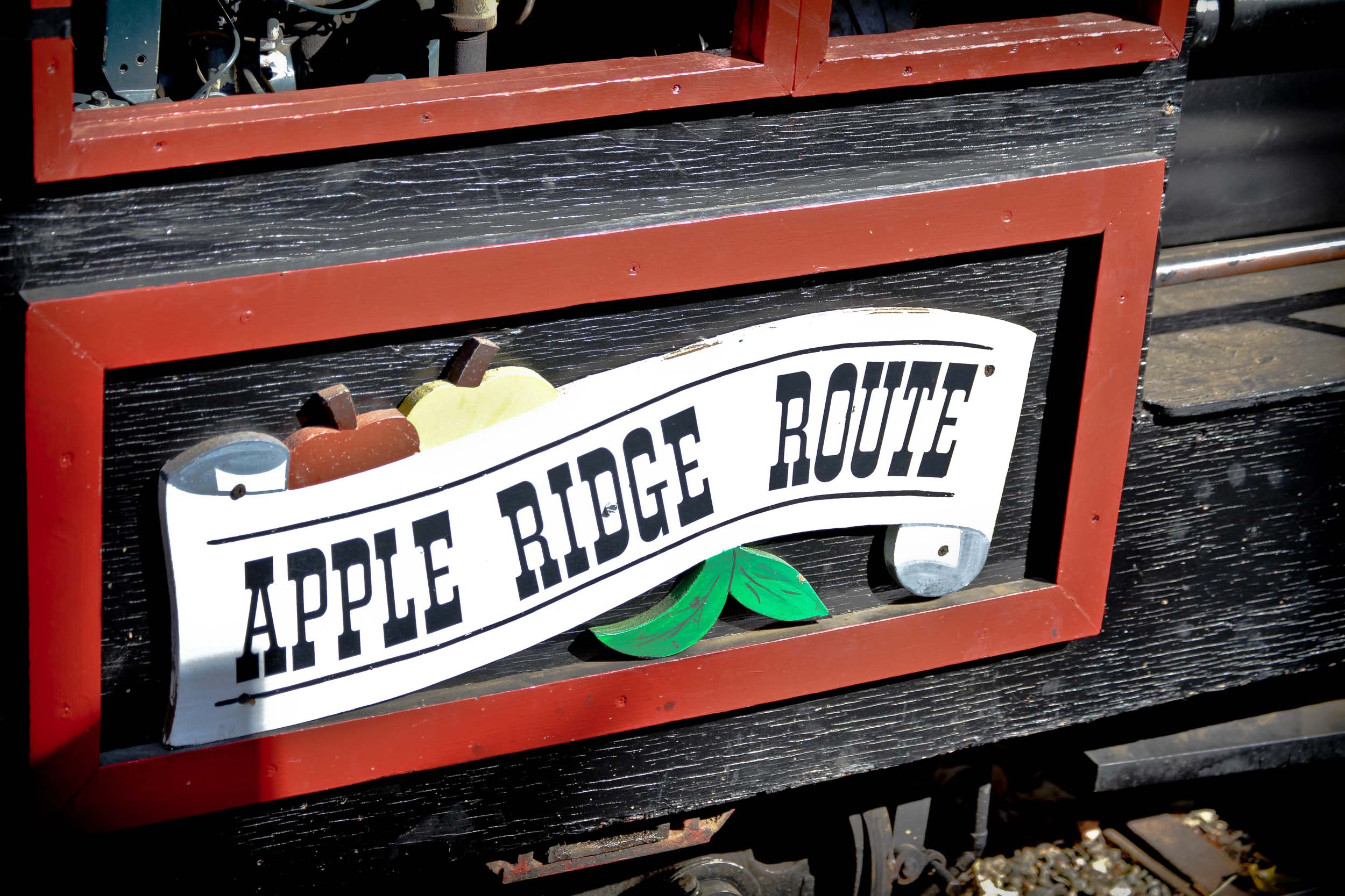 Apple Hill: Train Signage, 2013 Copyright Will Hull, Windy Pinwheel