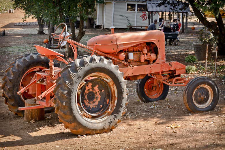 Apple Hill: Cardanini's Pumpkin Patch Tractor, 2013 Copyright Will Hull, Windy Pinwheel apple hill