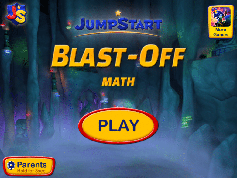 Blast-Off Math: Home Screen, Source: JumpStart blast-off math