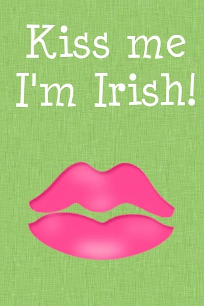 Luck O' The Irish: Kiss me, I'm Irish, 2014 Copyright Christine Hull, Windy Pinwheel st. patrick's day printable lunch box notes