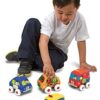 Melissa & Doug K's Kids Pull-Back Vehicle Set - Soft Baby Toy Set With 4 Cars and Trucks and Carrying Case 5 pull-back