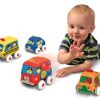 Melissa & Doug K's Kids Pull-Back Vehicle Set - Soft Baby Toy Set With 4 Cars and Trucks and Carrying Case 2 pull-back