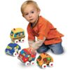 Melissa & Doug K's Kids Pull-Back Vehicle Set - Soft Baby Toy Set With 4 Cars and Trucks and Carrying Case 4 pull-back