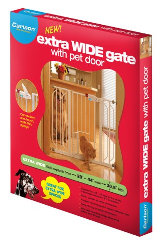 Extra Wide Walk Through Safety Gate with Pet Door  29 to 44-Inch Brand New 