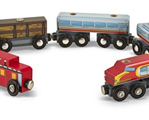 melissa and doug wooden train cars