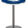 Nevada-Reno Wolf Pack Pub Table With Chrome Base and Edge University of Nevada