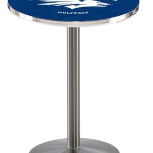 Nevada-Reno Wolf Pack Pub Table With Chrome Base and Edge