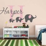 Kid's room elephant and name vinyl wall graphics, Source: Twiisted Design Print Media vinyl wall graphics