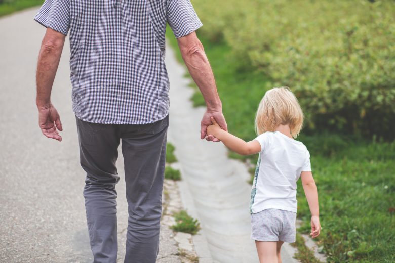 Family in exercise activities: Dad walking with daughter, Source: Pexels.com family in exercise activities
