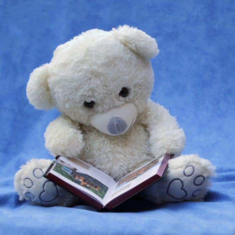 Why does my baby sweat so much: Teddy bear reading a book, Source: Pexels Why does my baby sweat so much
