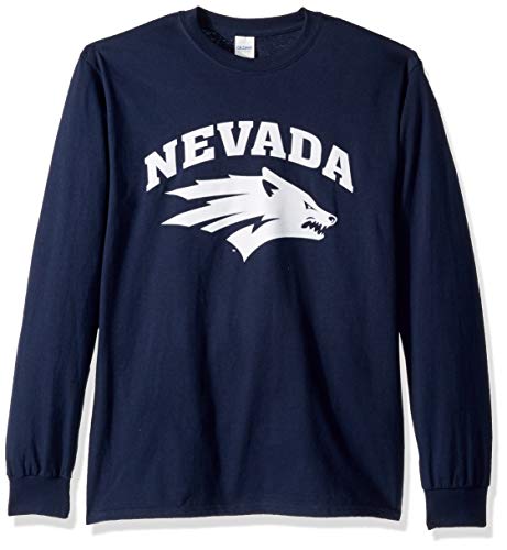 Nevada Wolfpack Long Sleeve Shirt Team Color Arch, Navy, Large