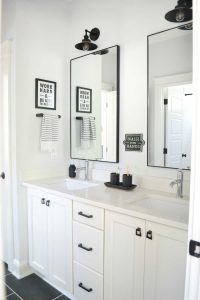 Black and White Kids Bathroom, Source: Chrissy Marie Blog kids bathroom remodeling ideas